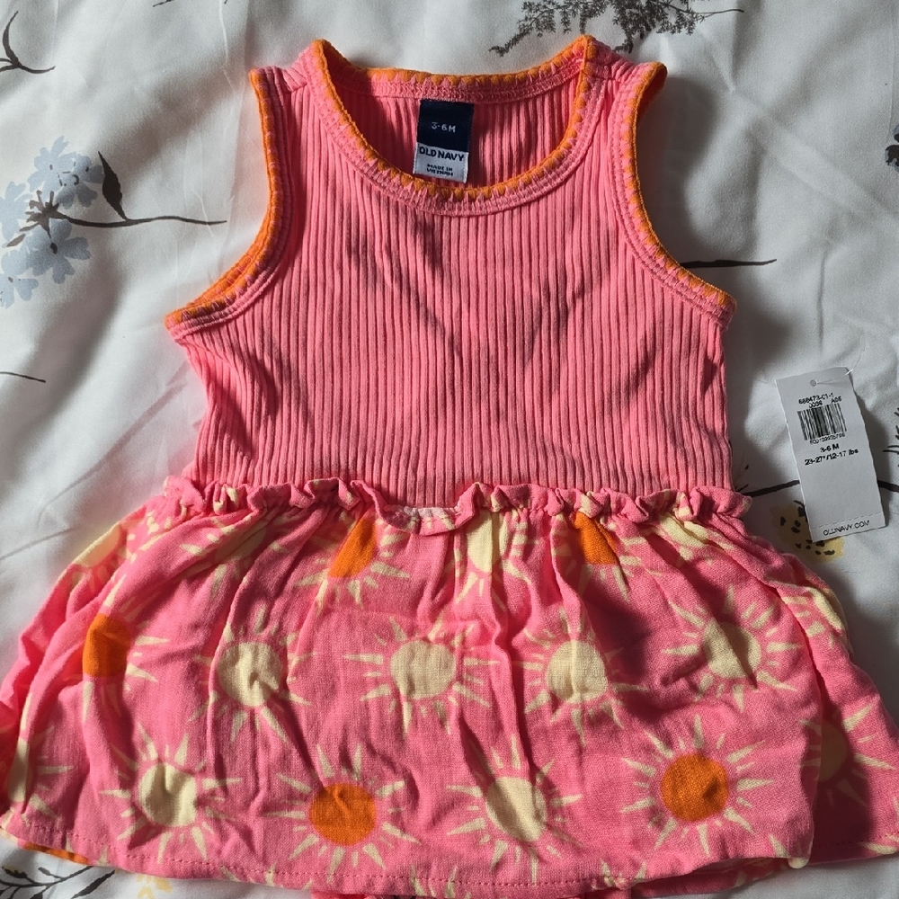 Old Navy Pink and Orange Sun Dress